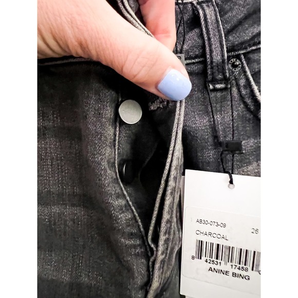 Anine Bing Kara Slim High Rise Jeans Size 26 NWT Grey - Picture 8 of 9